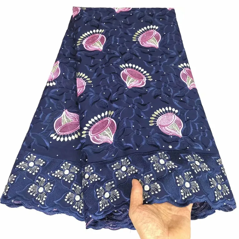 Нигерийская швейцарская вуаль 100% хлопчатобумажная кружевная ткань 2018