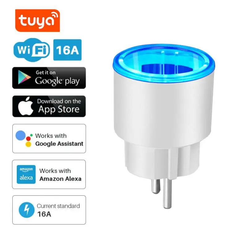 

WiFi Smart Plug 16A EU Socket Tuya Smart Life APP Work With Alexa Google Home Assistant Voice Control Power Monitor Timing