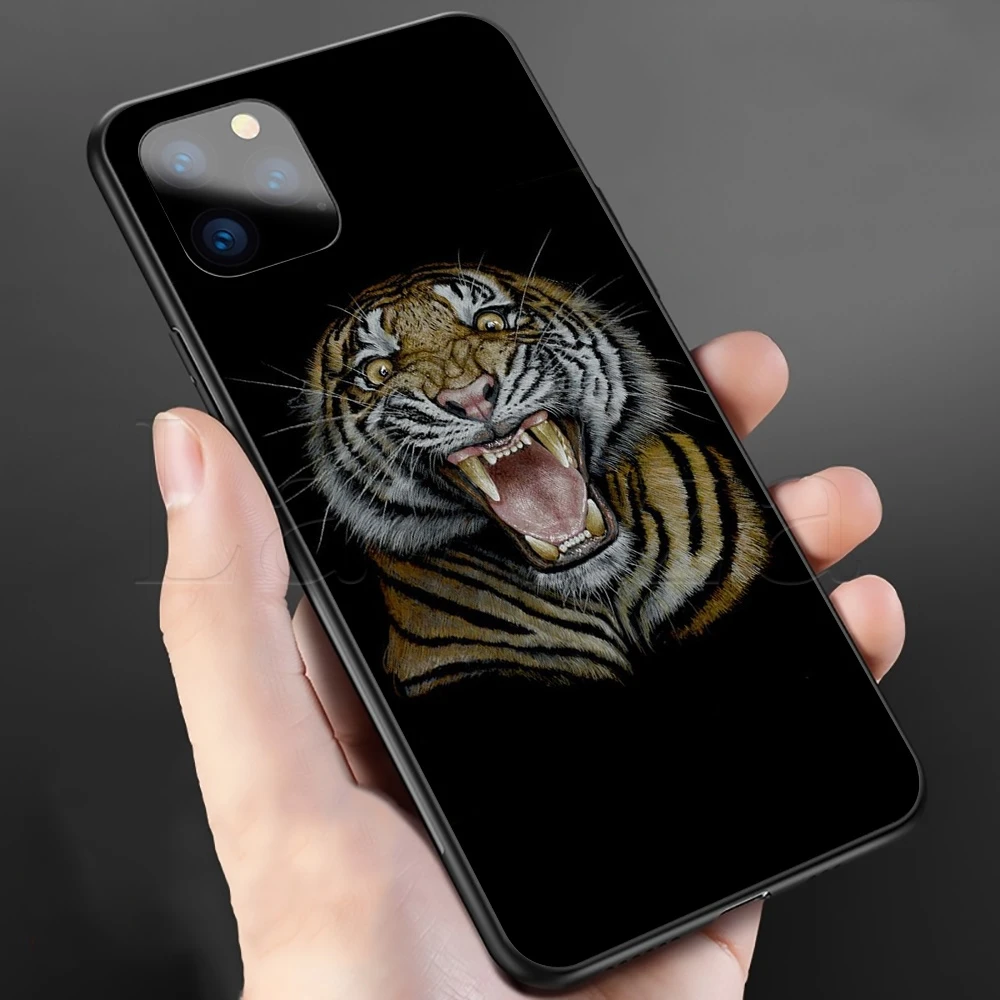 Мягкий силиконовый чехол Lavaza Roaring tiger для iPhone 12 Mini 11 Pro XS Max XR X 8 7 6 6S Plus 5 5S SE|Бамперы| |