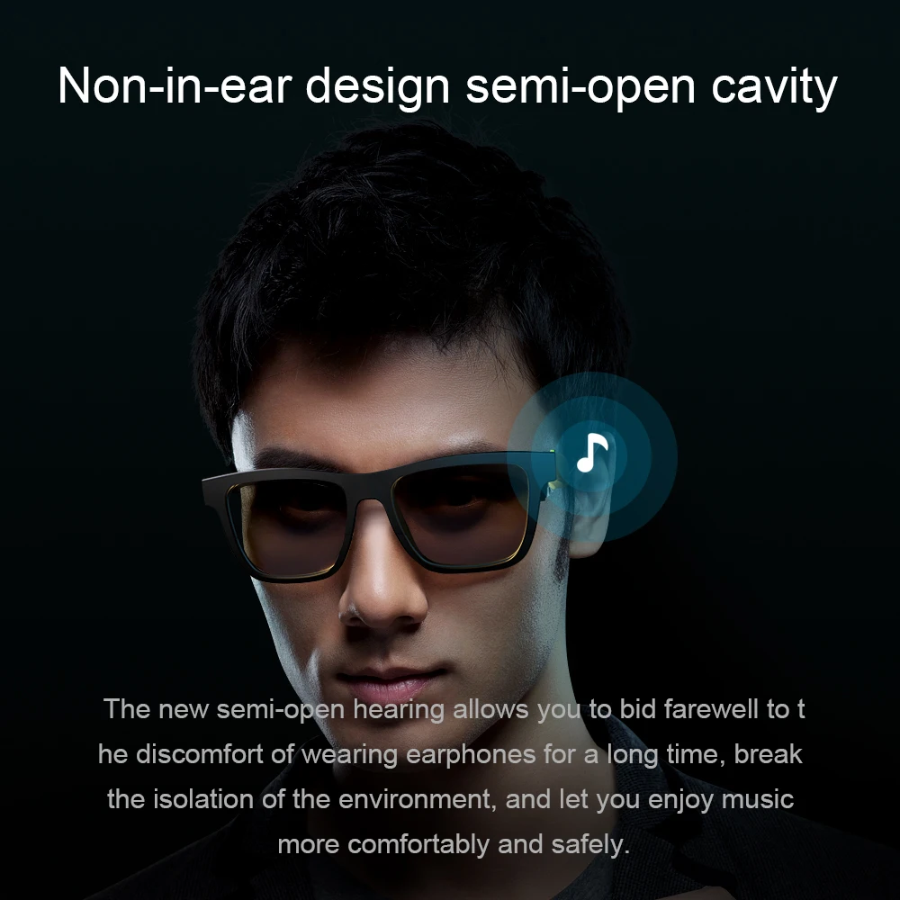 구매 DDJ 지능형 오디오 블루투스 안경 선글라스, 야외 스포츠 방수 소음 차단 스테레오 마이크 무선 헤드셋