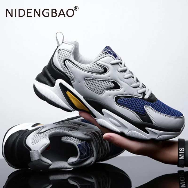 Men Running Shoes Outdoor Breathable Sneakers Men Sports Shoes Lace Up Jogging Walking Shoes Fashion Man Athletic Footwear