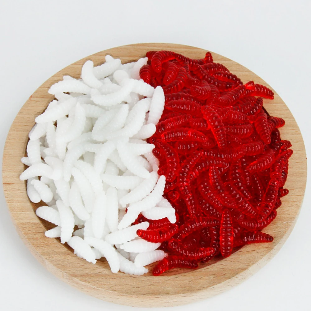 Приманка для рыбалки с реалистичным запахом рыбы Красные мягкие приманки-червяки 35 мм-75 мм Черви Силиконовые искусственные приманки 20-100 шт.