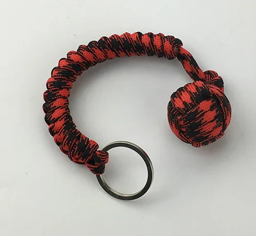Black Red Открытый безопасности защиты черная обезьяна кулак стальной мяч для девушки подшипник самообороны строп ключ выживания - Цвет: Black Red