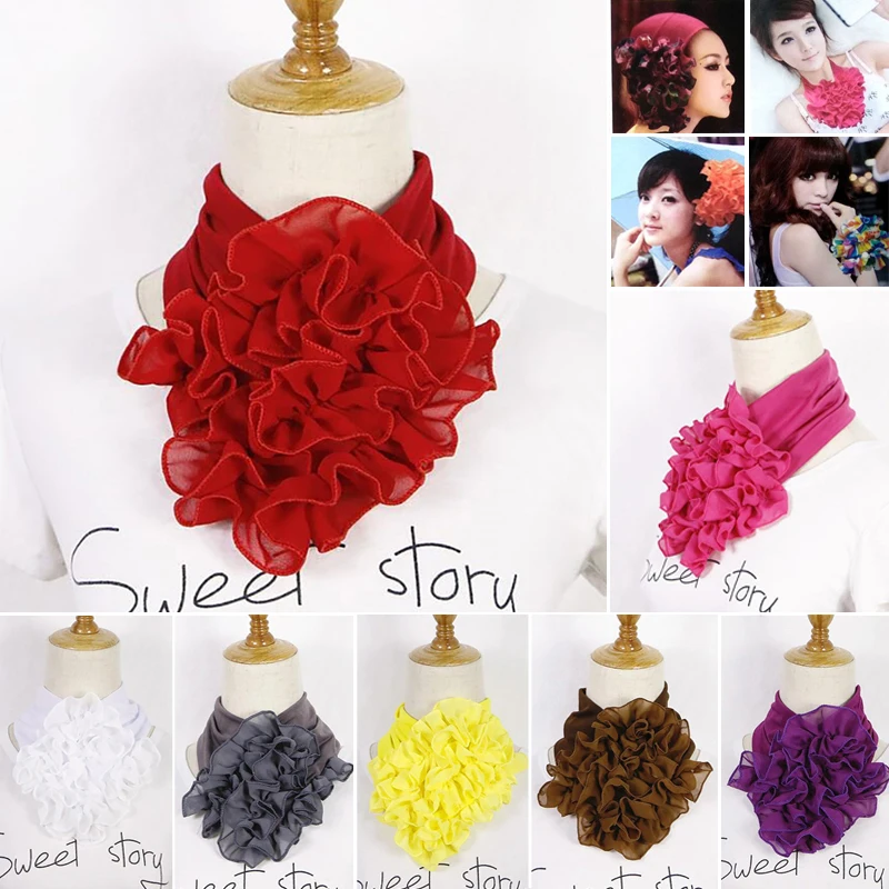 

Fashion Solid Color Floral Collar Scarf Luxury Brand Scarf Women Winter Neckerchief Ring Scarves Head Hijab Scarfs For Ladies
