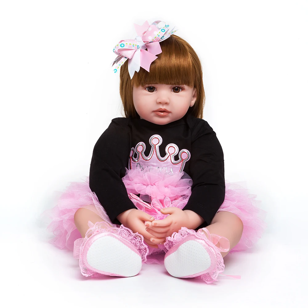 60 см большой силиконовый Reborn Baby Doll игрушки виниловая принцесса младенец куклы