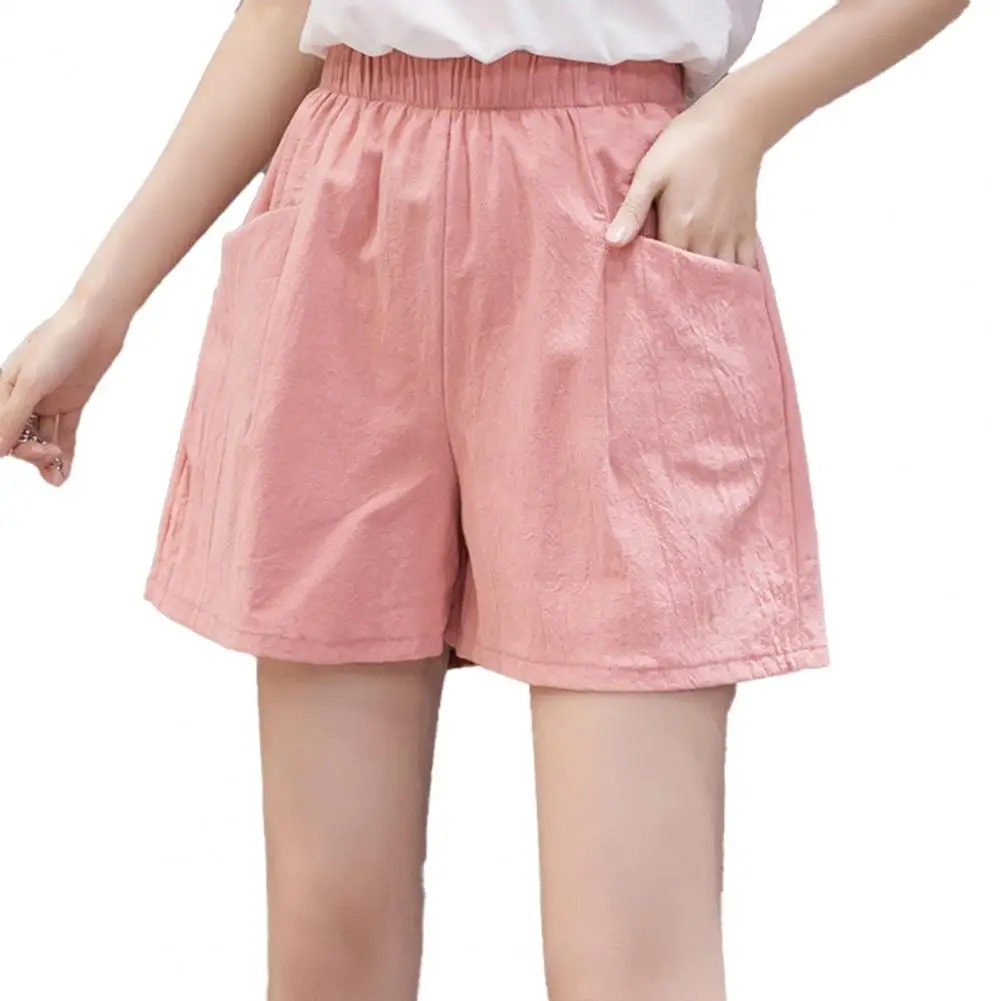 

Sports Shorts High Waist Solid Color Women All Match Wide Leg Shorts for Sports Plus Size 2XL