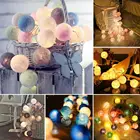 2,2 м 20 LED Хлопок Шар гирлянды Рождественский Сказочный фон осветительные Струны для приготовления пищи на воздухе праздник свадьбу и Рождество вечерние домашний декор