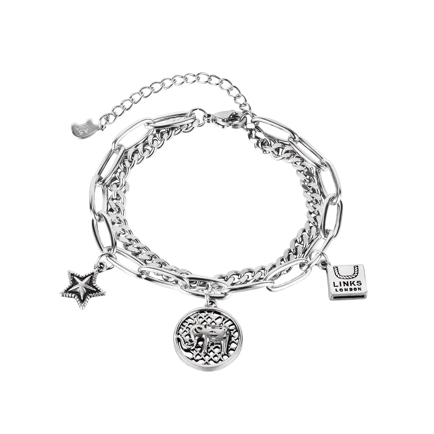 

Jewelry Creative Design Starfish Round Brand Elephant Alloy Accessories Double Layer Festival Gift Chain Bracelet