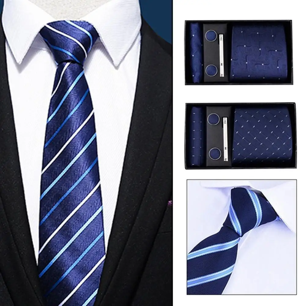 Модные Офисные мужские запонки галстук носовой платок зажим для галстука