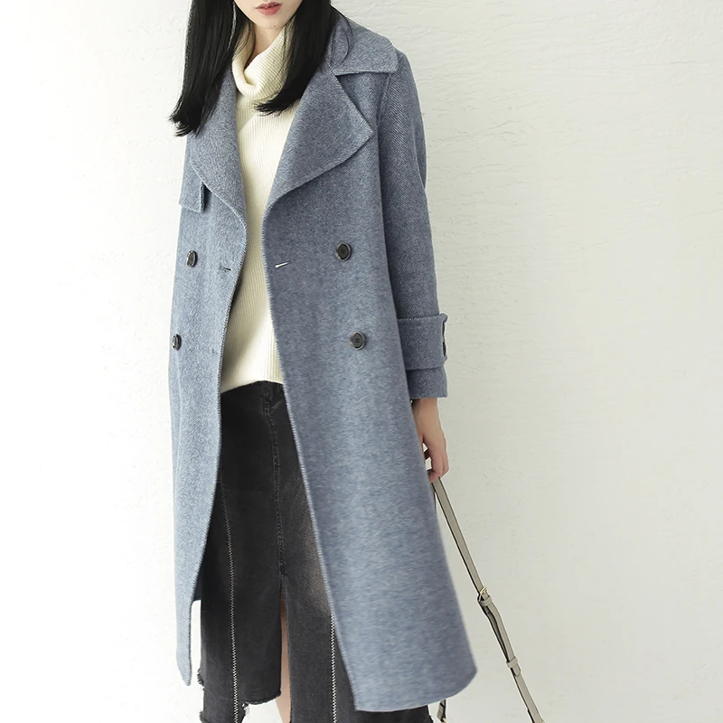 Winter Woman Coats Long Wool Coat Female Autumn Spring Woolen Overcoat Double Breasted Jackets Elegant Clothes LWL9328 | Женская одежда