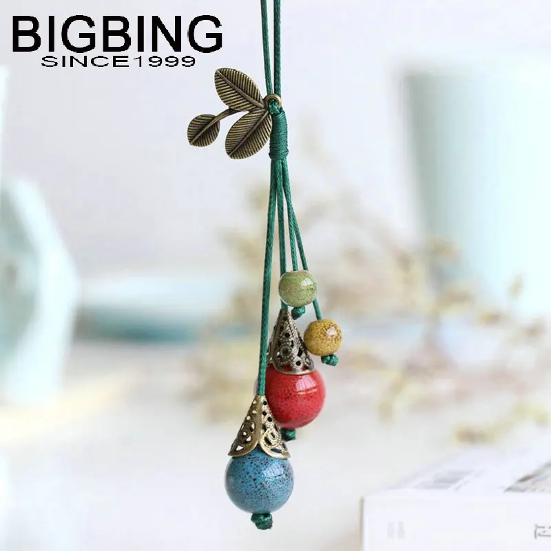 C101 BIGBING модные ювелирные изделия Синий Красный керамический шарик кисточкой