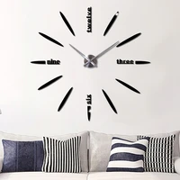 3d diy wall clock modern design home decor acrylic silent wall sticker clocks for living room large clock watch