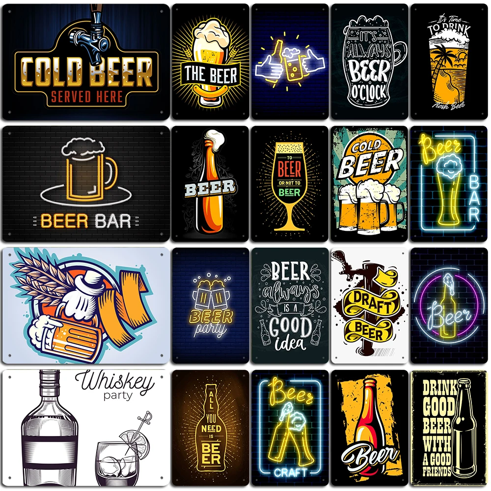 

Винтажная металлическая табличка для холодного пива Bacardi, табличка для бара, домашний Настенный декор, знаки, мужская пещера, тарелки для па...