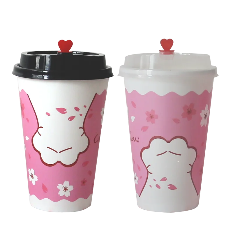 500 шт. коробка розовая одноразовая кофейная чашка для вечеривечерние 400 мл молока