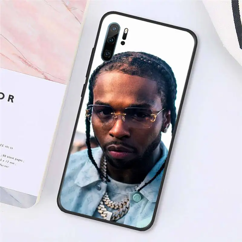 

Pop Smoke Rapper black shell Phone Case For Huawei honor Mate P 10 20 30 40 Pro 10i 9 10 20 8x Lite Y91C V17 6.38 6.44
