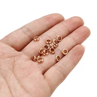 20pcs stainless steel 6mm width rose gold tone large hole spacer beads jewelry findings accessories beads gold for diy making