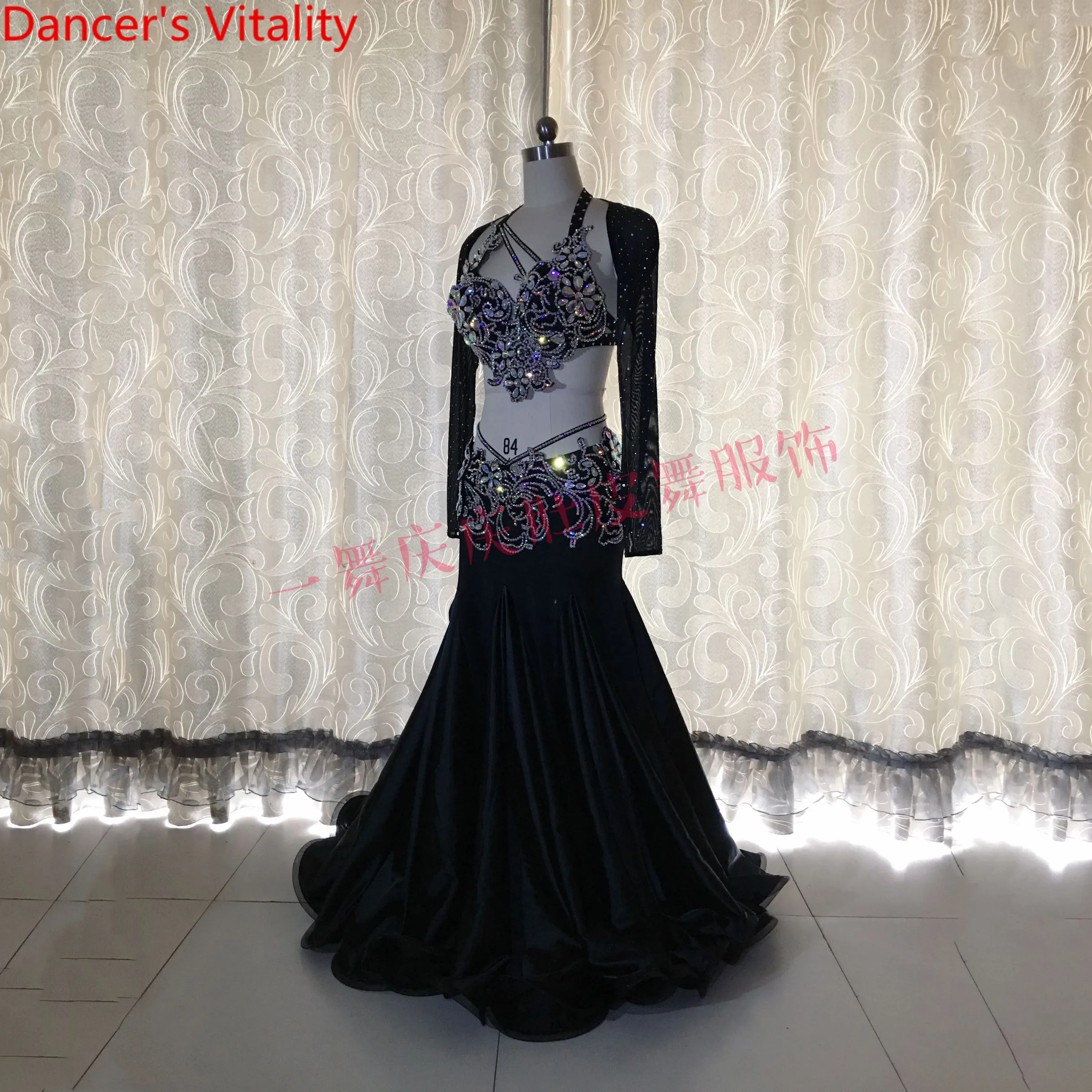 Индивидуальный облегающий бюстгальтер для танца живота Стразы Сексуальная юбка