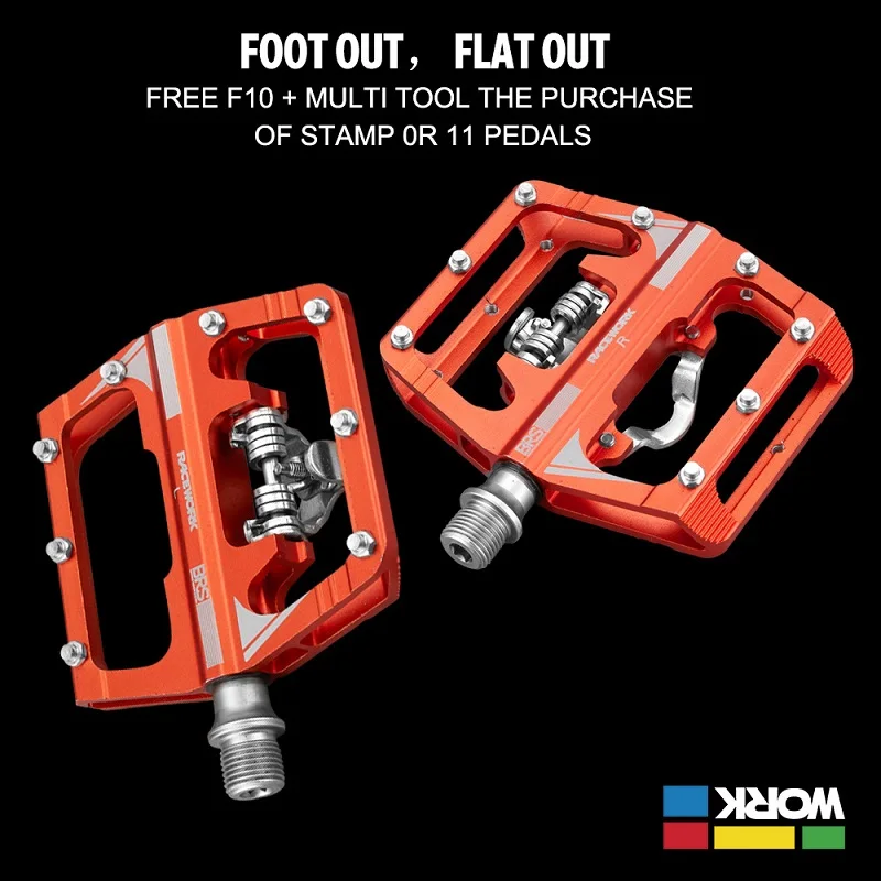 Велосипедные педали RACEWORK для горного велосипеда автоматические на платформе