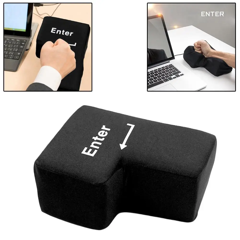 

Supersized USB Big Enter Key Pillow Desktop Nap Pillow Stress Relief Tool for Home Office Computer Laptop Novelty Gift