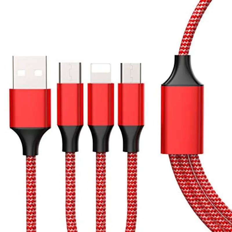 3 in 1 10 colors data cable usbtype clighting braided 3a 1 2m fast charge charging line phone accessories free global shipping