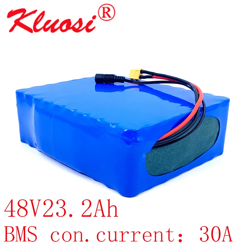 

Аккумулятор KLUOSI 48V 23.2Ah 24Ah 13S8P 48V 54,6 V литий-ионный аккумулятор с 30A BMS для электросамоката электровелосипед велосипед