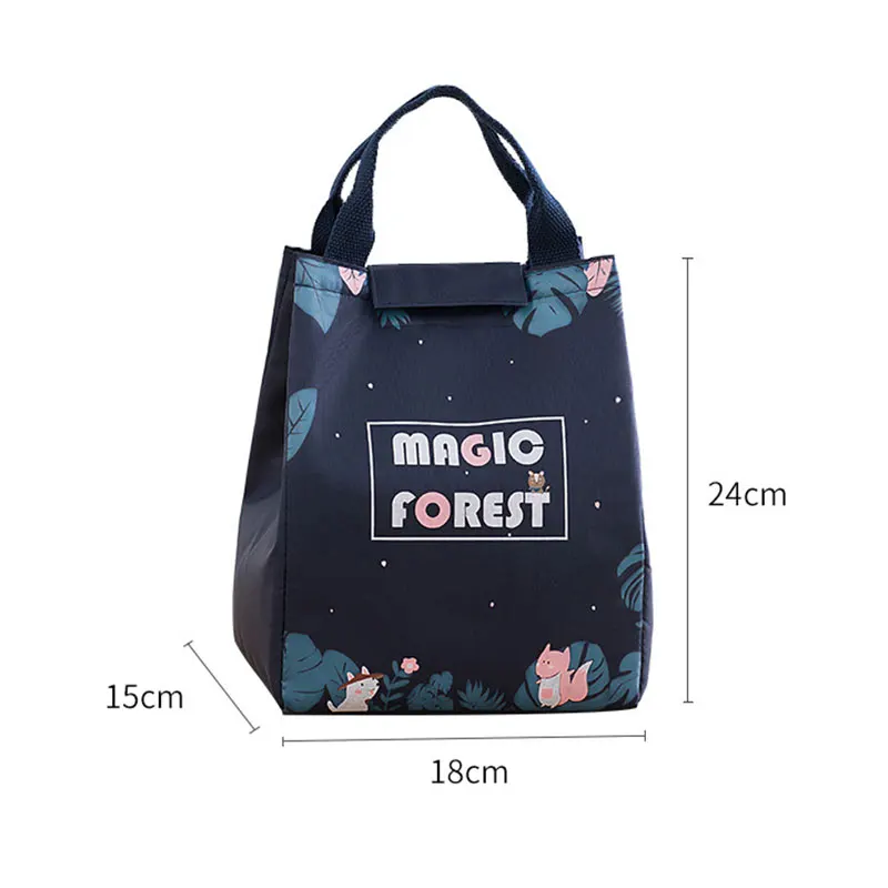 

Insulation Bag Thickened Fresh Portable Cartoon Lunch Tote Food Bag Unisex Waterproof Zipper Thermal Oxford Lunch Box