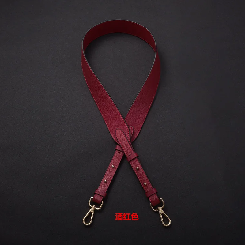 New Head Leather Split Double Side Wide Shoulder Strap Versatile Adjustable Replacement Bag Strap Litchi Stripe Many Colors