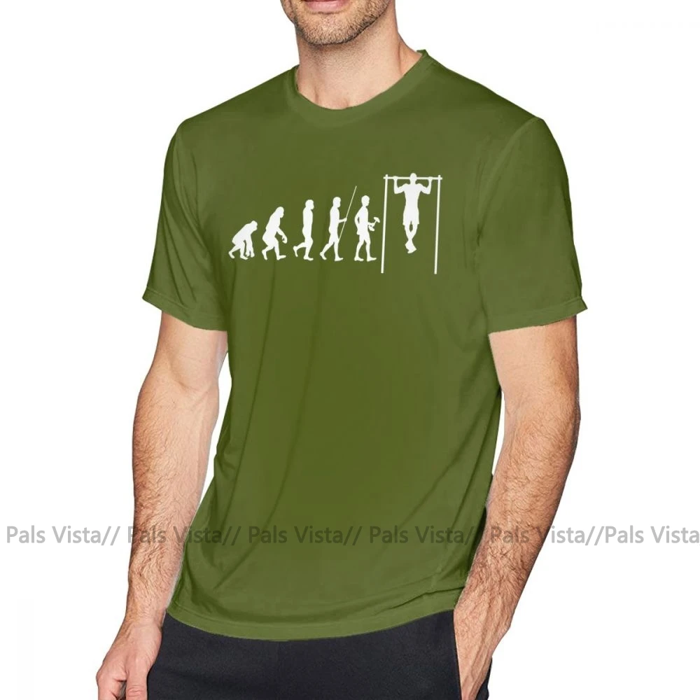 Calisthenics, футболка, эволюция, Calisthenics, футболка, 100 хлопок, Милая футболка, мужская, короткий рукав, 4xl, графическая, Пляжная футболка - Цвет: Армейский зеленый