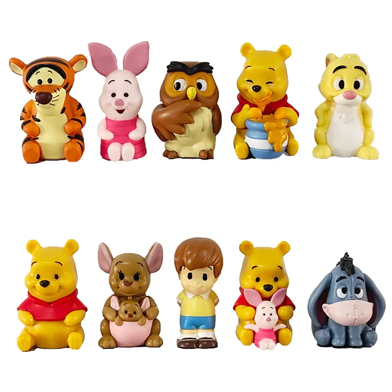 Экшн фигурки из мультфильма Винни Пух 10 шт./компл. игрушечный пух медведь тигр Eeyore