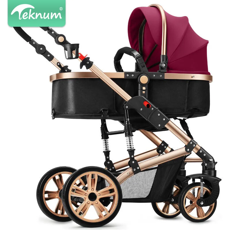 Детская коляска Teknum складная переносная тележка с амортизатором винно
