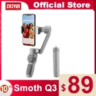 ZHIYUN официальный Гладкий Q3 смартфон Gimbal 3-осевой Гибкий ручной стабилизатор для телефона с заполняющим светом для iPhone Xiaomi Samsung
