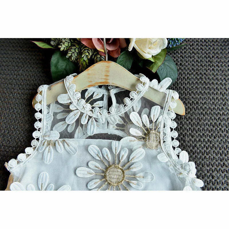 Осень 2019 милые детские Платья с цветочным рисунком для девочек однотонное