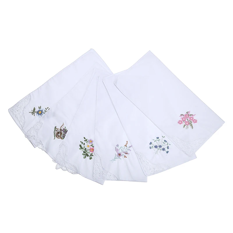 6 шт. детские кружевные бабочки с вышивкой|ladies handkerchiefs|handkerchiefs ladiesfloral handkerchiefs |
