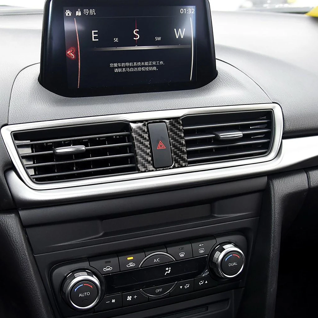 Углеродное волокно автомобиля Предупреждение свет планки с кнопками для mazda 3 Axela
