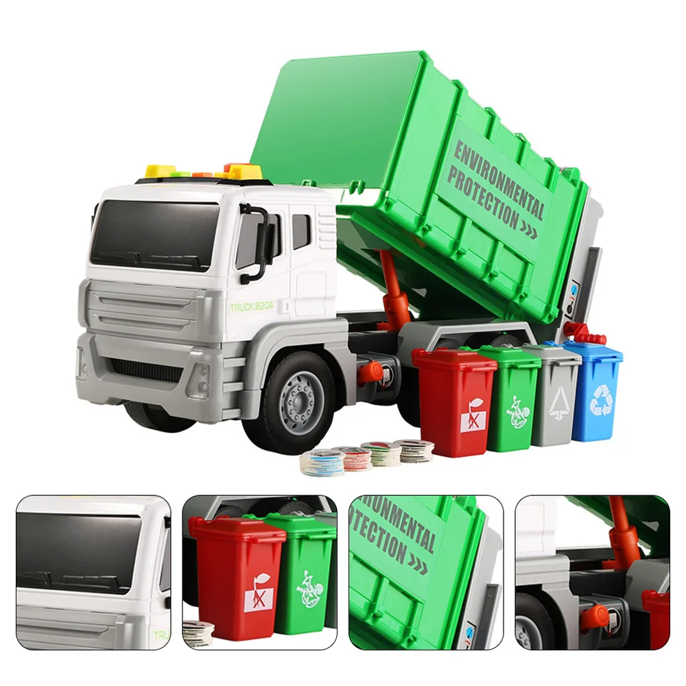 

1 Set of Garbage Truck Toys Garbage Sorter Kids Educational Toys with 40 Cards