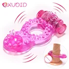 Вибрирующий пенис кольцо EXVOID для задержки эякуляции, интимные игрушки для мужчин, Силиконовая Бабочка, вибратор, кольцо, эластичное кольцо для стимуляции клитора