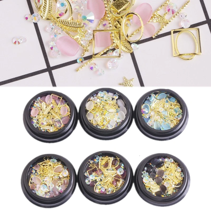 Blueness 1 коробка 3D украшение для ногтей DIY украшения аксессуары металлические