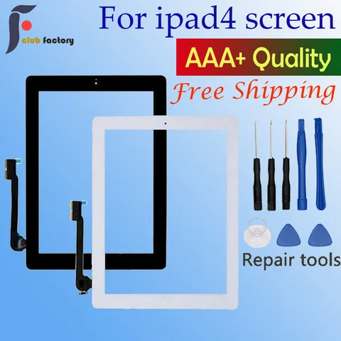 Дигитайзер сенсорного экрана для Apple iPad 4, сенсорная панель с передней стеклянной кнопкой Home A1458 A1459 A1460, с инструментами, 1 шт.