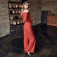 2021 spring new temperament sexy solid one shoulder boot cut package hips jump suits for women donsignet