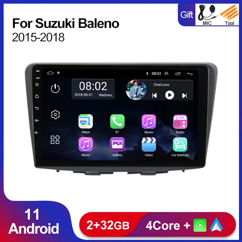 

Carplay Android 11 4Core 2+32G For Suzuki Baleno 2015 2016 2017 2018 Car Multimedia Player Navigation GPS Radio Stereo WIFI BT