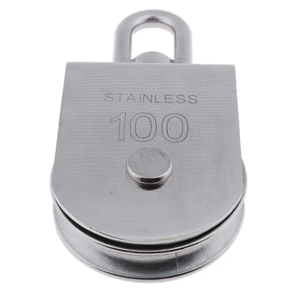 

100mm Single Sheave Pulley Block with Swivel Eye 304 Stainless Steel