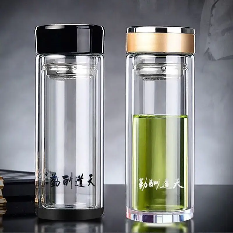 Термос бутылка Толстая двухслойная стеклянная Мужская чашка большой