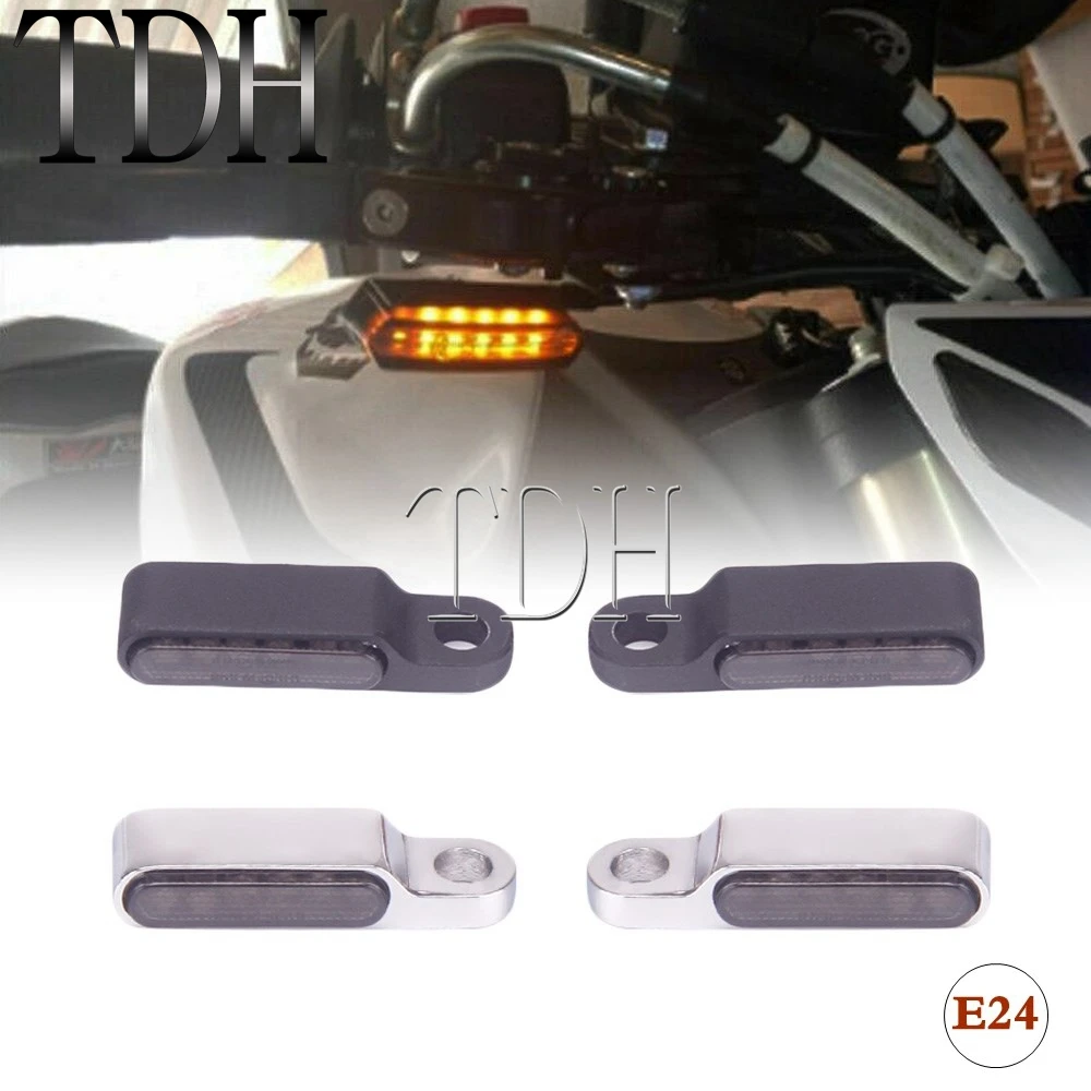 

Для Harley Yamaha Honda Cafe Racer Scooter E24 мотоциклетные светодиодные черные/хромированные индикаторы поворота сигнал Янтарный ходовой свет мини лампа