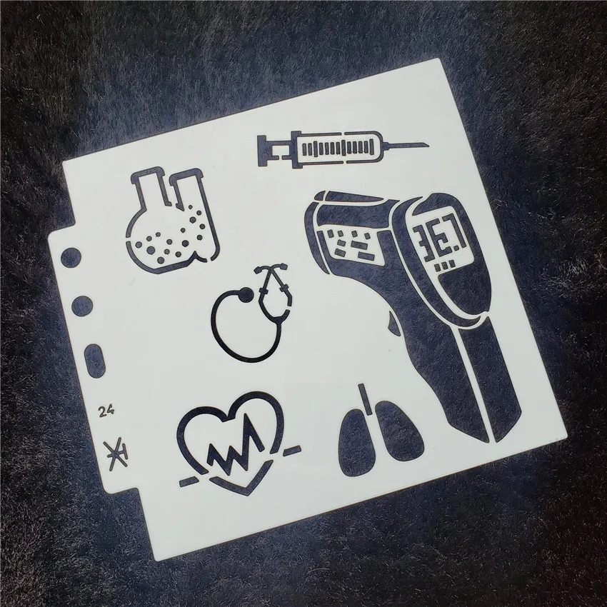 Здоровый 13*14 см скрап трафареты спрей пластичной прессформы щит форма для