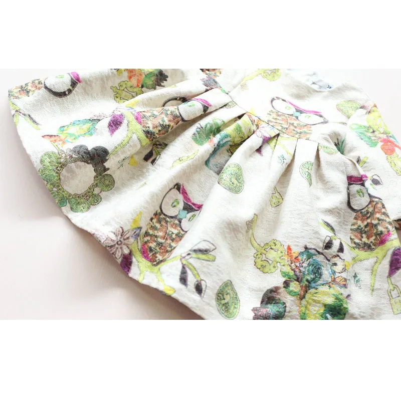 

2021 European Girls Party Dress Kids Printed Baby Girl Dress Cartoon Robe Princesse Enfant Fashion Toddler Girl Spring Dress