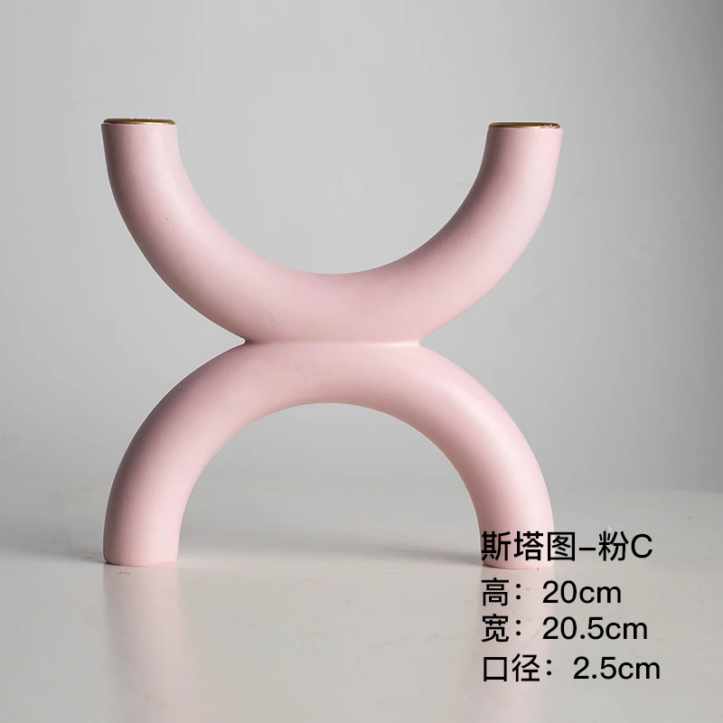 

Nordic Creative Candlelight Dinner Props Candlestick Decoration Candle Holder Light Luxury Romantic Candle Stand Candelabra