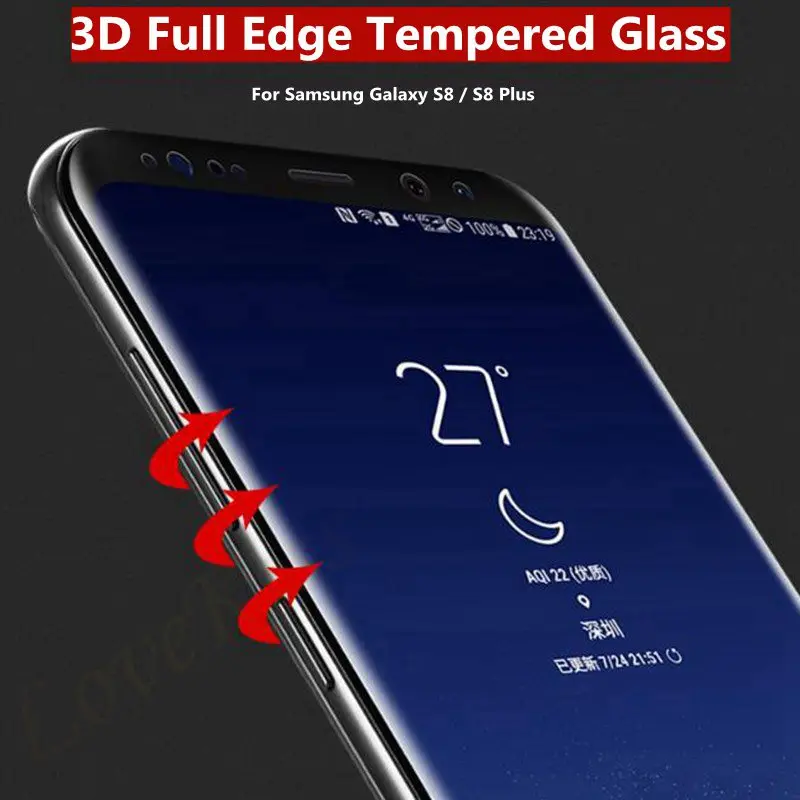 3D полное покрытие закаленное стекло для Samsung Galaxy S8 S9 PLUS S7 Edge S6 edge Note 8 Защитная