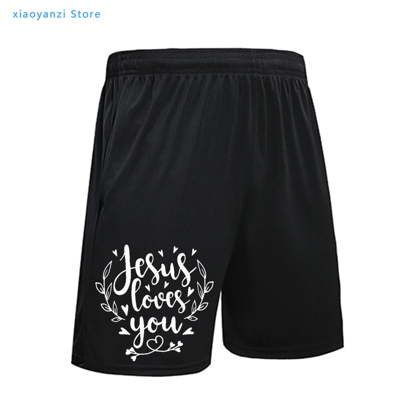 

2021 Men Women Sports Shorts Jesus Loves You Printed Sweatpants Oversize Running Pants OU-2603-3