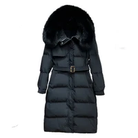 net red explosion models fox fur collar down jacket womens long section 2020 winter new korean version of the waist