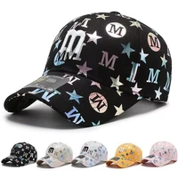 cotton baseball cap outdoor summer women men letter m print embroidery visor hat snapback hip hop couples hats casquette cp118